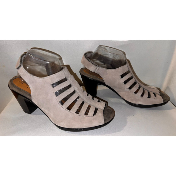 EURO Soft by SOFFT Size 10M Lgt Gray Suede Comfort Strappy VESTA Heels Sandals - Picture 7 of 9